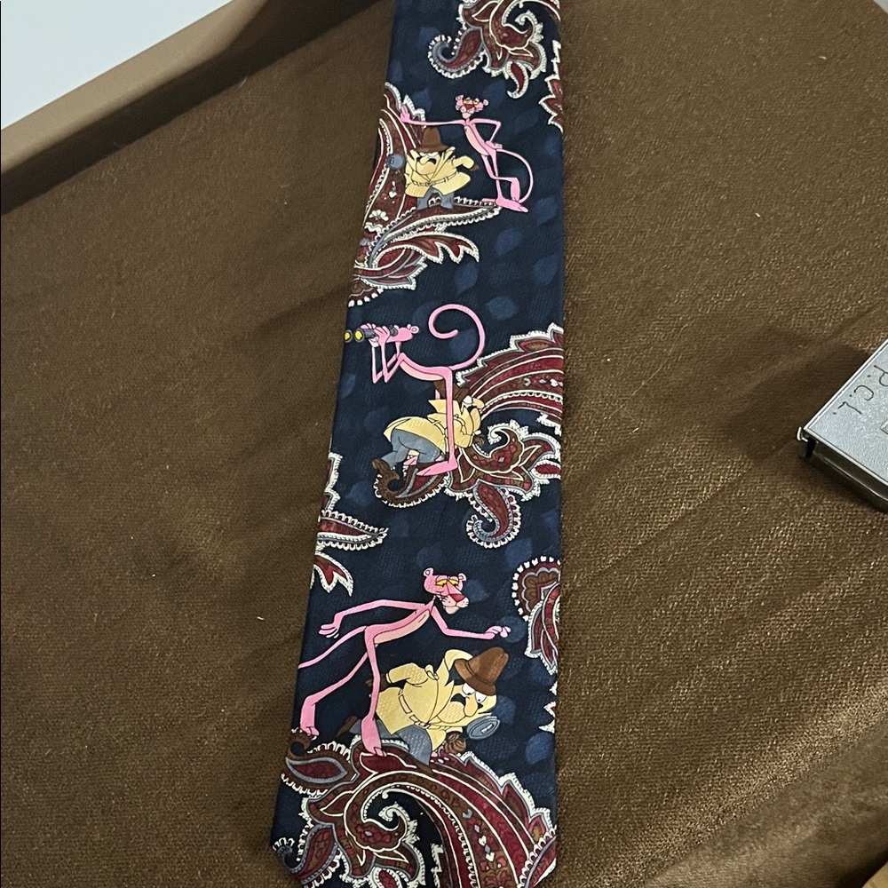 😄Pink Panther Paisley Tie vintage 1994
